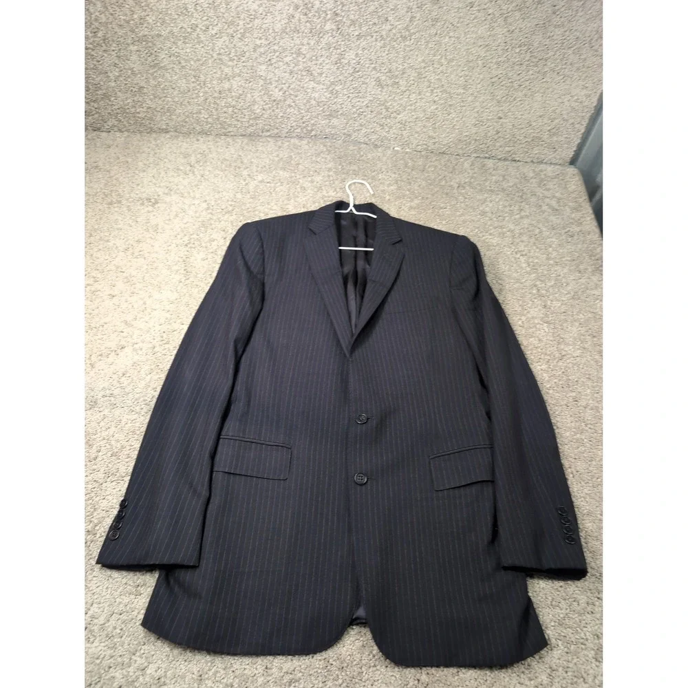 Ralph Lauren Black Label Mens Navy Blue Pinstripe Blazer Sport Coat Italy Sz 40R